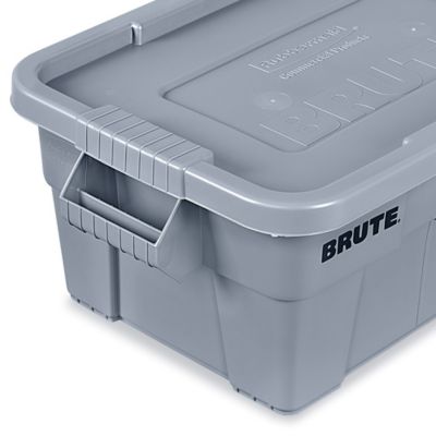 Rubbermaid Commercial Brute Storage Tote with Lid, Gray