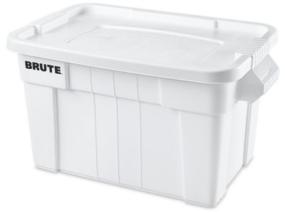 Rubbermaid Commercial Products 9S30WHICT Brute Rubbermaid Storage Totes with Lids - White