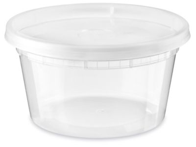 Heavy-Duty Deli Containers with Lids - 12 oz - ULINE - Carton of 240 - S-22769