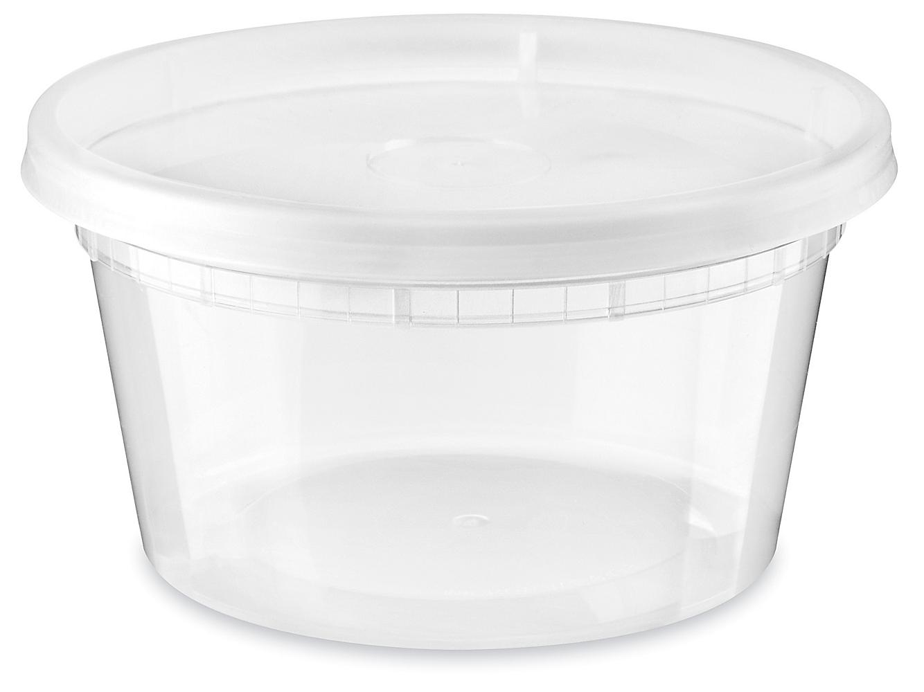 8 oz Plastic Food Storage Heavy-Duty Deli Containers with Lids