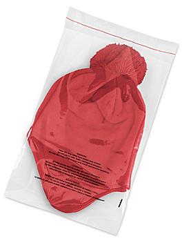 Resealable Suffocation Warning Bags - 1.5 Mil, 8 x 12" S-22806