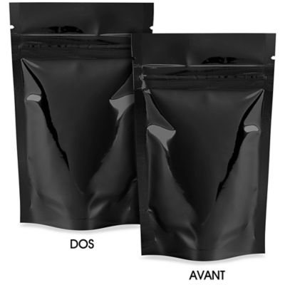 Glossy Stand-Up Barrier Pouches - 3 1/8 x 5 1/8 x 2", Black S-22818BL