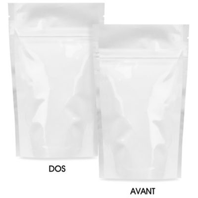 Glossy Stand-Up Barrier Pouches - 3 1/8 x 5 1/8 x 2", White S-22818W