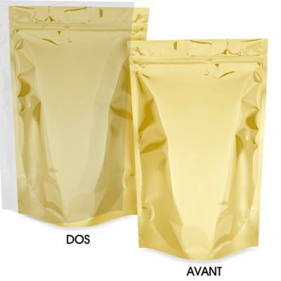 Glossy Stand-Up Barrier Pouches - 9 x 13 1/2 x 4 3/4", Gold S-22819GLD