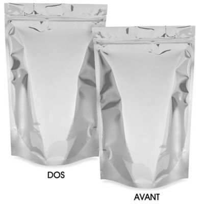 Glossy Stand-Up Barrier Pouches - 9 x 13 1/2 x 4 3/4", Silver S-22819SIL