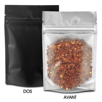 Matte Stand-Up Barrier Pouches - 4 x 6 x 2", Black Back S-22820BLB