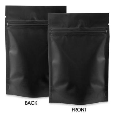 Matte Stand-Up Barrier Pouches - 4 x 6 x 2", Black