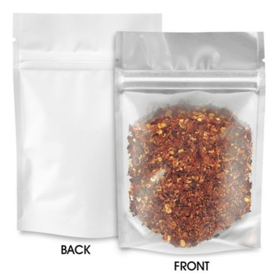 Matte Stand-Up Barrier Pouches - 4 x 6 x 2", White Back S-22820WB