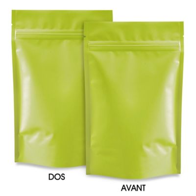 Matte Stand-Up Barrier Pouches - 5 x 8 x 2 1/2", Lime S-22821LIME