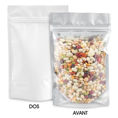 Matte Stand-Up Barrier Pouches - 5 x 8 x 2 1/2", White Back S-22821WB
