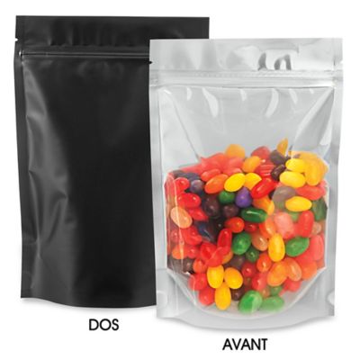 Matte Stand-Up Barrier Pouches - 6 x 9 x 3", Black Back S-22822BLB
