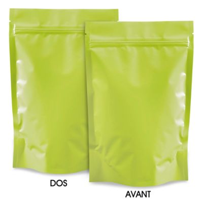 Matte Stand-Up Barrier Pouches - 6 x 9 x 3", Lime S-22822LIME