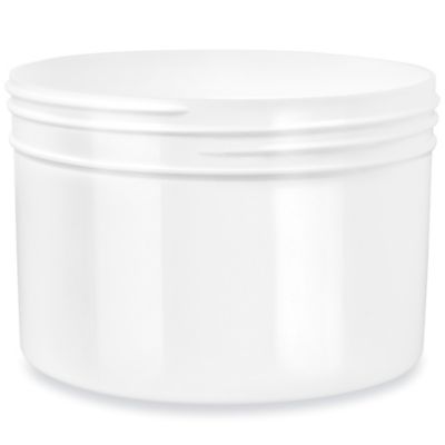 Clear Round Wide-Mouth Plastic Jars Bulk Pack - 24 oz, Jars Only - ULINE - Case of 60 - S-22855B-JAR