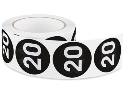 2" Circle Labels - "20" S-22885