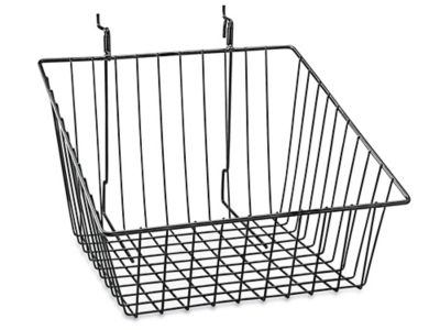 Wire Baskets - 12 x 12 x 8", Slanted, Black S-22888BL