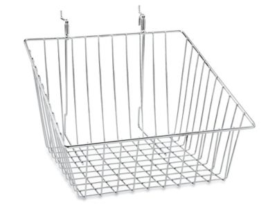 Wire Baskets - 12 x 12 x 8", Slanted, Chrome S-22888C