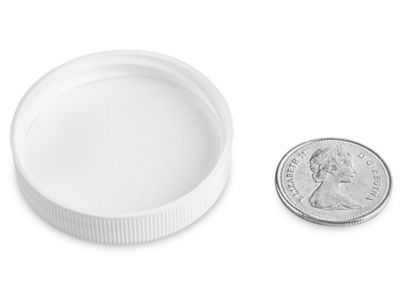 Ribbed Polypropylene Caps Bulk Pack - 45/400, White S-22902B