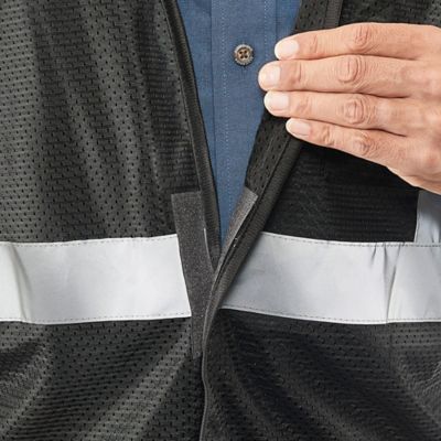 Black Hi-Vis Safety Vest - L/XL S-22907-L - ULINE