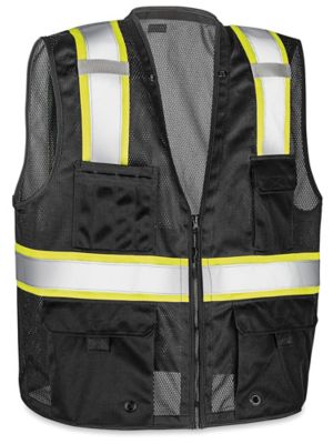 Colored Hi-Vis Safety Vest - Black, 2XL/3XL S-22908BL-2X - Uline