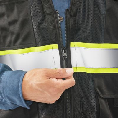 Colored Hi-Vis Safety Vest - Black, 2XL/3XL S-22908BL-2X - Uline