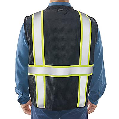 Colored Hi-Vis Safety Vest - Black, L/XL