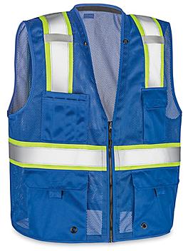 Colored Hi-Vis Safety Vest - Blue, 2XL/3XL S-22908BLU2X