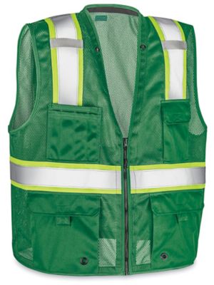 Colored Hi-Vis Safety Vest - Green, 2XL/3XL S-22908G-2X - Uline