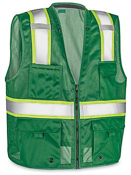 Colored Hi-Vis Safety Vest - Green, 2XL/3XL S-22908G-2X
