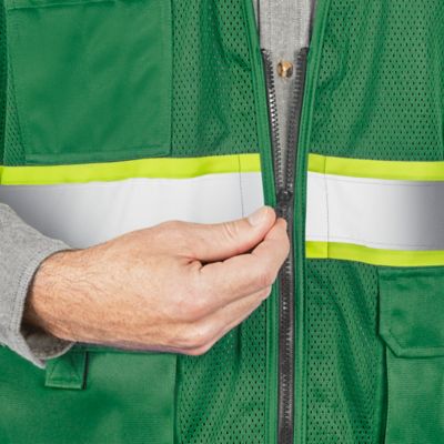 Colored Hi-Vis Safety Vest - Green, 2XL/3XL S-22908G-2X - Uline