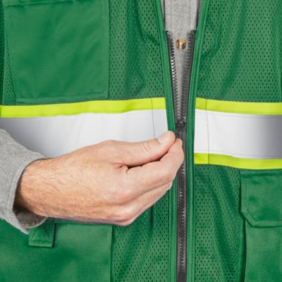 Colored Hi-Vis Safety Vest - Green, S/M