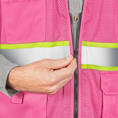 即購入◎【新品】パーバーズGradient Stripe Vest / Pink Pioneer Pioneer - Women's Custom Fit Hi-Vis Mesh Back Safety