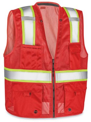 Red work store vest