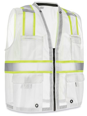 Colored Hi-Vis Safety Vest - White, 2XL/3XL S-22908W-2X - Uline