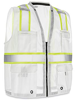 Colored Hi-Vis Safety Vest - White, 2XL/3XL S-22908W-2X