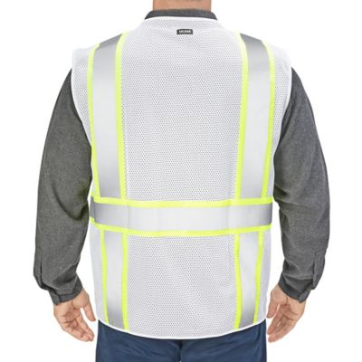 Colored Hi-Vis Safety Vest - White, 2XL/3XL S-22908W-2X - Uline