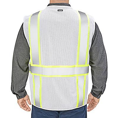 Colored Hi-Vis Safety Vest - White, S/M