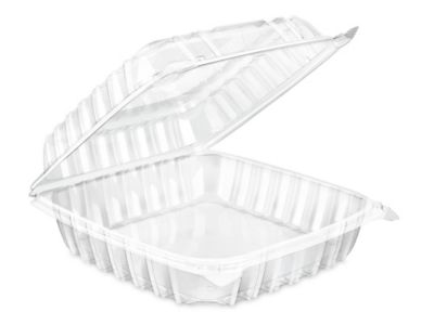 Clear Hinged Take-Out Containers - 33 oz, 3 Compartment S-25052 - Uline