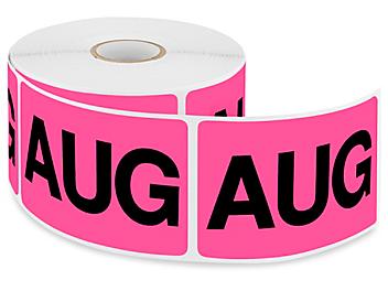 Months of the Year Labels - "AUG", 2 x 3" S-2291