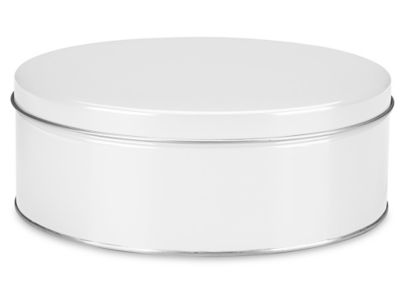 Decorative Tins 10 x 3 1/2", White S22941W Uline