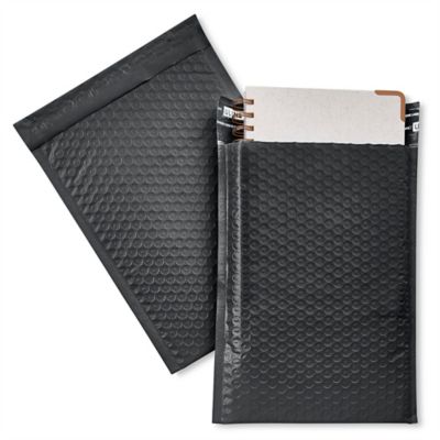 Uline Economy Colored Poly Bubble Mailers #1 - 7 1/4 x 12", Black S-22943BL