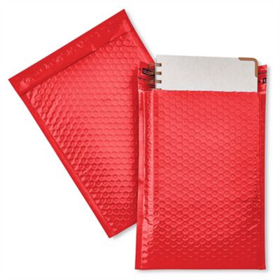 Uline Economy Colored Poly Bubble Mailers #1 - 7 1/4 x 12", Red S-22943R