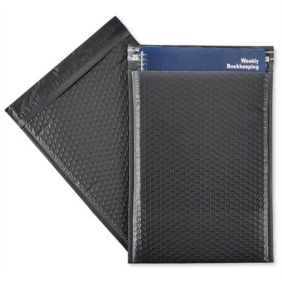 Uline Economy Colored Poly Bubble Mailers #4 - 9 1/2 x 14 1/2", Black S-22944BL