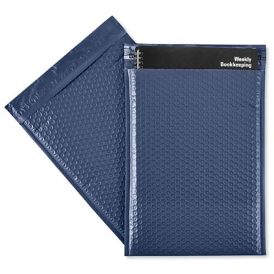 Uline Economy Colored Poly Bubble Mailers #4 - 9 1/2 x 14 1/2", Navy S-22944NB
