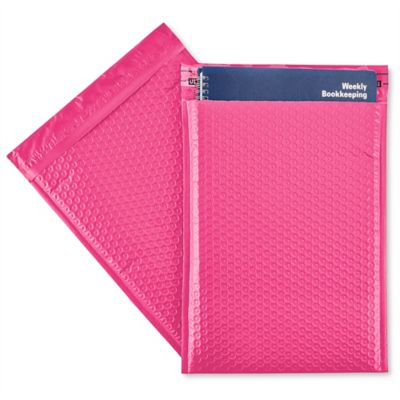 Uline Economy Colored Poly Bubble Mailers #4 - 9 1/2 x 14 1/2", Pink S-22944P
