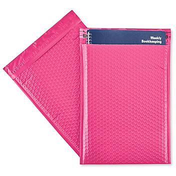Uline Economy Colored Poly Bubble Mailers #4 - 9 1/2 x 14 1/2", Pink S-22944P