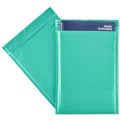 Uline Economy Colored Poly Bubble Mailers 4 9 1/2 x 14 1/2", Teal S