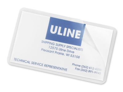 Business Card Size Laminating Pouches - Matte, 5 Mil S-22951 - Uline