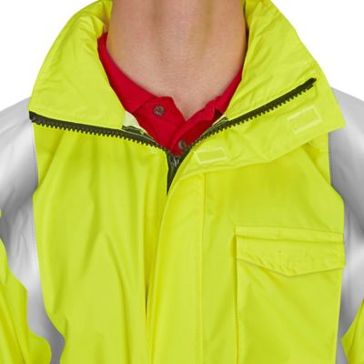 Class 3 Hi-Vis Lightweight Rain Jacket - Lime, 2XL S-22970G-2X - ULINE