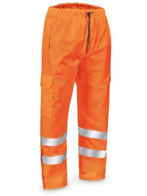 Pantalones Impermeables de Alta Visibilidad Clase 3 - Ligeros, Naranja, 2XL  S-22971O-2X - Uline