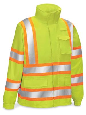 Class 2 Hi-Vis Lightweight Rain Jacket - Lime, 2XL S-22972G-2X